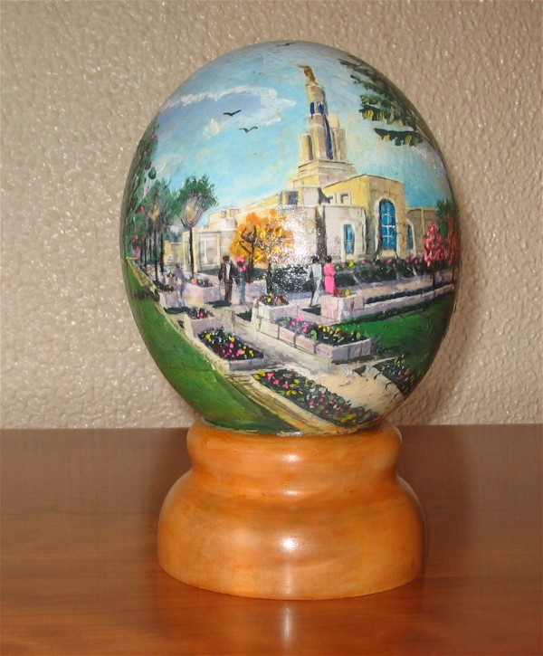 Temple Painted on Ostrich Egg